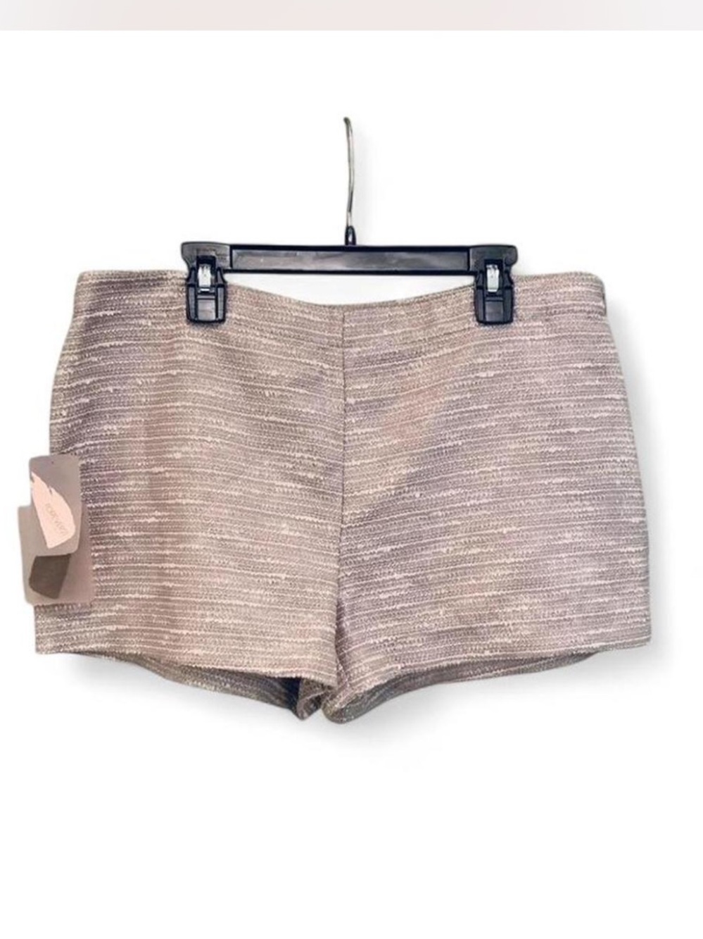 New/Tag Woven Tweed High-Rise Women's Shorts - Neutral Taupe/mauve/silver size M